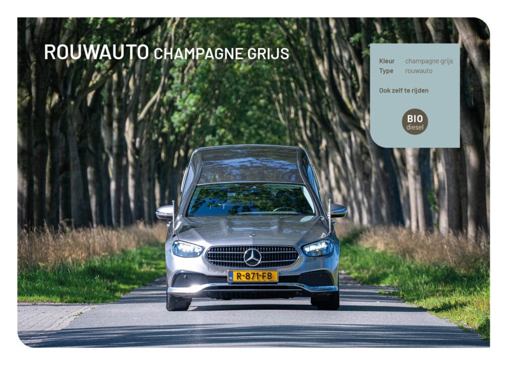 Foto rouwauto champagne grijs